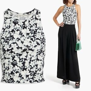 $125 NWT Alice + Olivia Allen Floral-Print Cotton-Blend Jersy Tank Size XS/TP